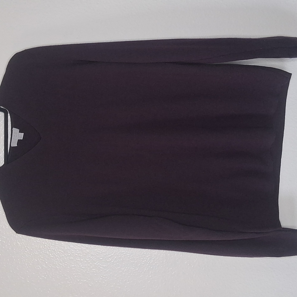 COS Womens Wool V-Neck Pullover Sweater Purple Plum Size Medium
